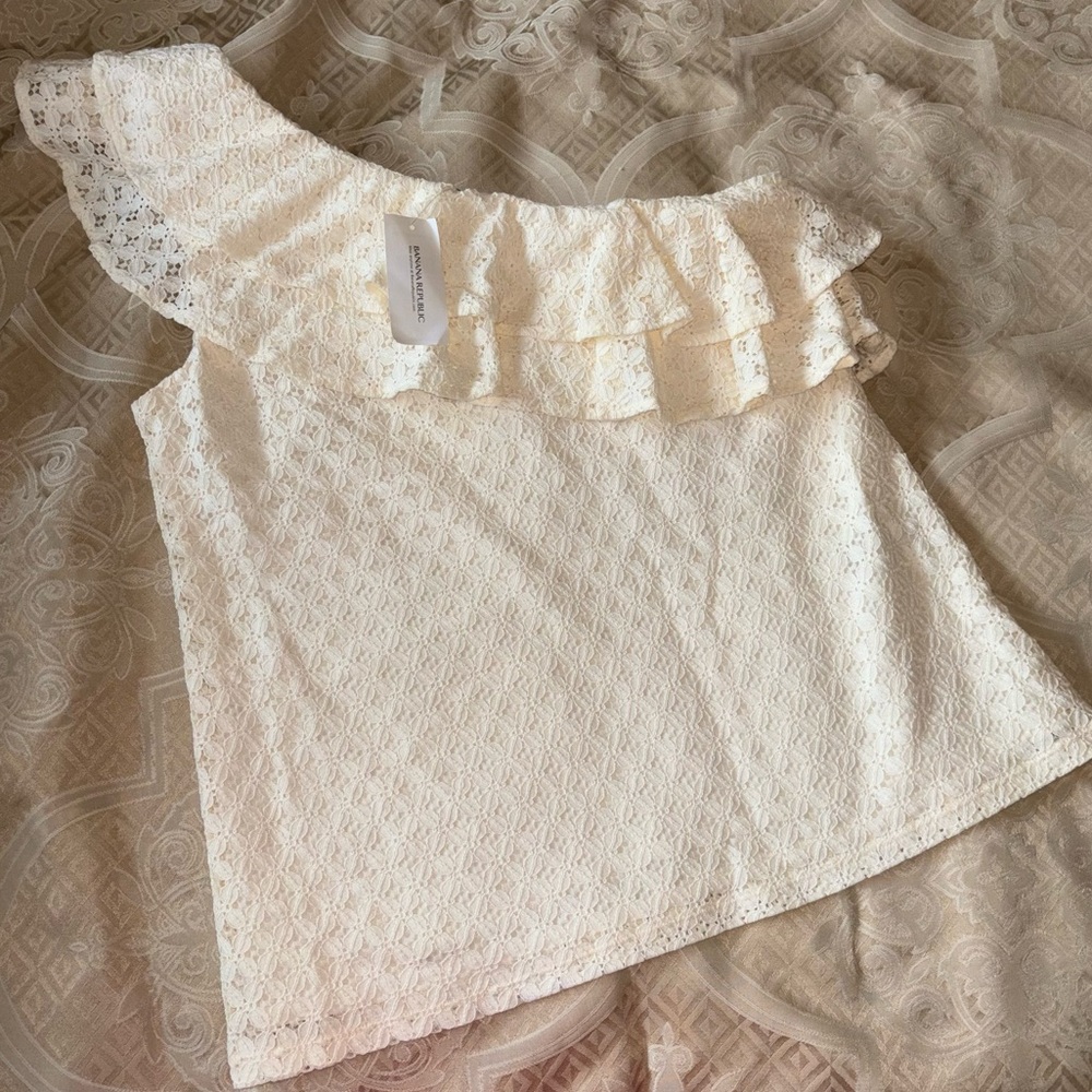 Banana Republic Lace One Shoulder Blouse